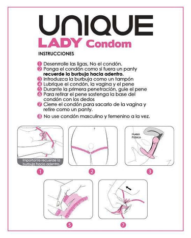 Preservativo Femminile Lubrificato con Bolle d'Aria e Pizzo Elegante - Confezione da 3